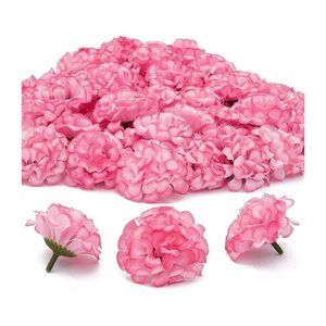 60 count | Pink Hydrangeas Silk Flower Heads 1.5 inches Wedding Centerpiece Bouq